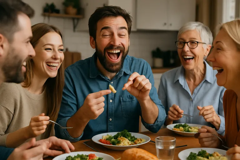 Lachen aan tafel: smakelijke humor die je maaltijd opfleurt