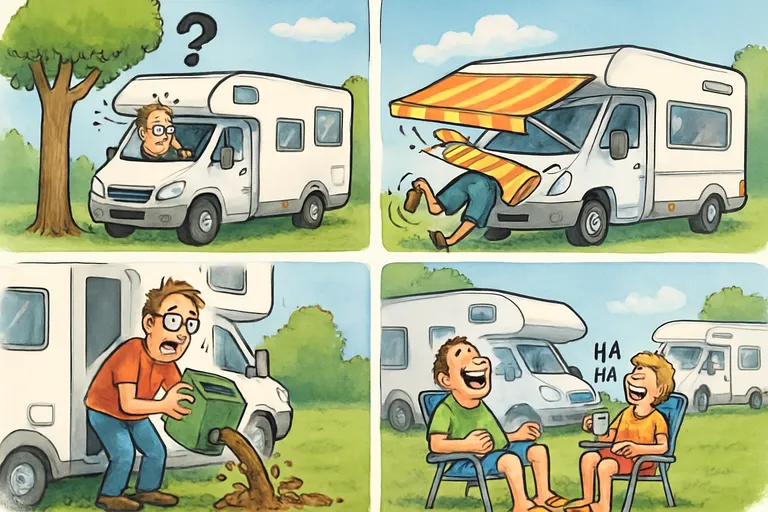 Humor op de weg: campercartoons over flaters, pech en plezier