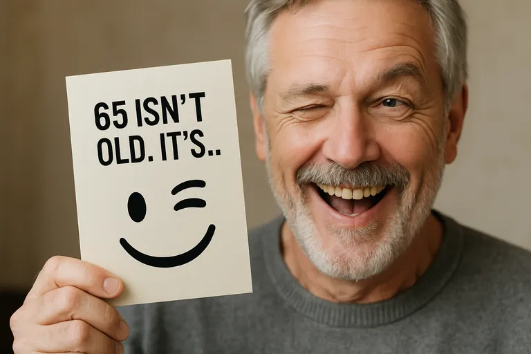 Kaart 65 jaar man humor: toon en vorm kiezen
