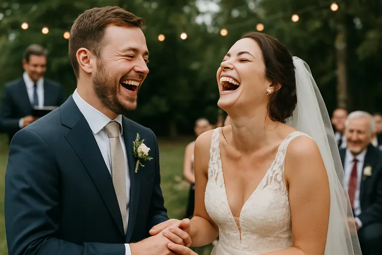 Lachen en liefde: speelse humor op je trouwdag met een knipoog